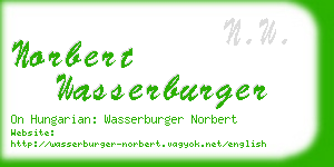 norbert wasserburger business card